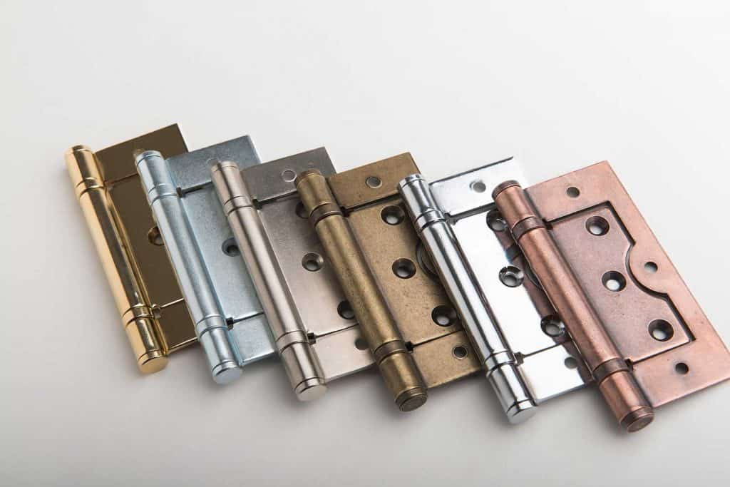 Bronze hinges on a white background
