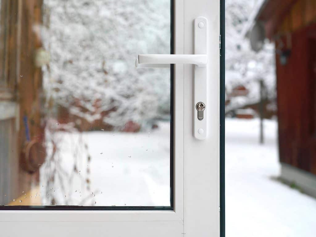 Open door in winter