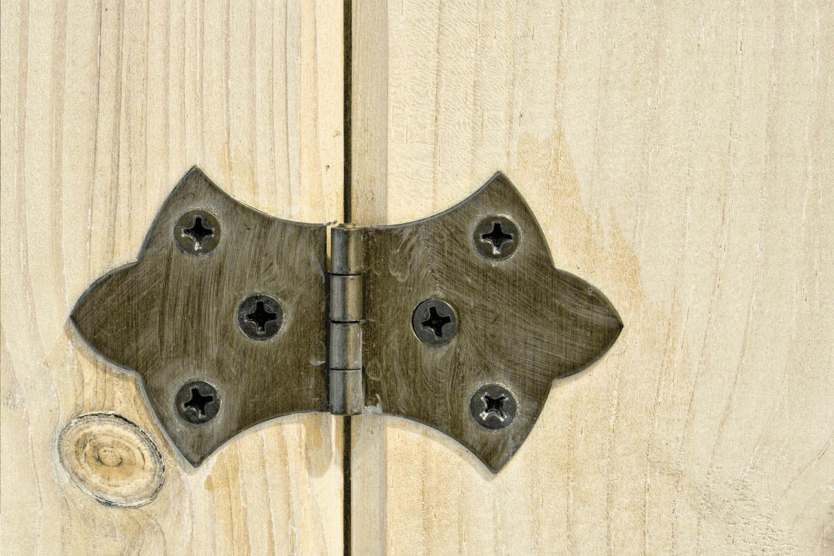 door hinge attached on a plywood door. How To Install Hinges On A Plywood Door