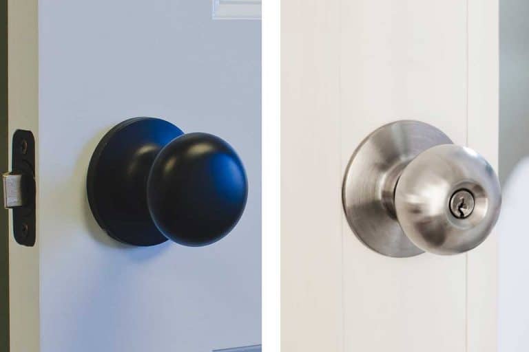 Collage of a passage door knob and privacy door knob, Passage Door Knob Vs. Privacy: Which To Choose?
