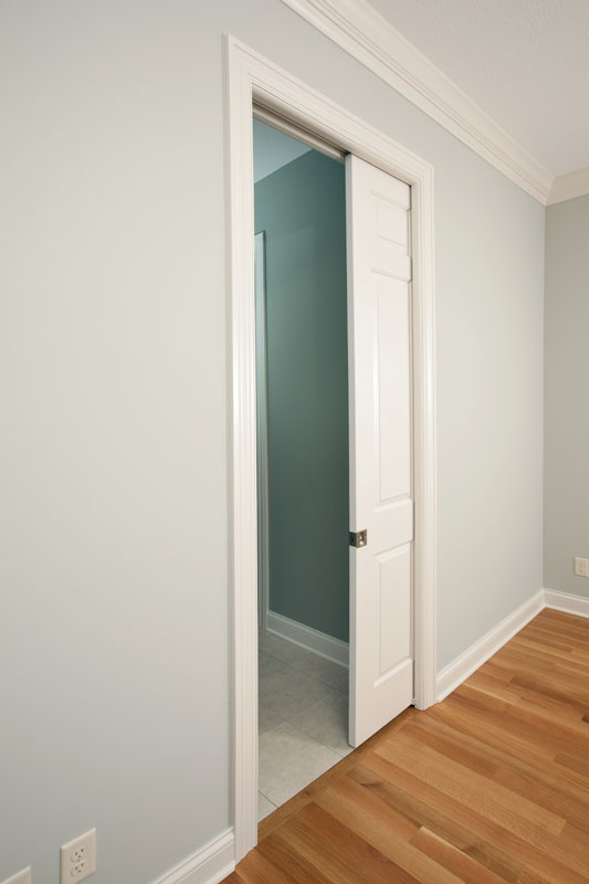 A new pocket door in a house bedroom entrance to bathroom, Is A Pocket Door Wall Load Bearing?