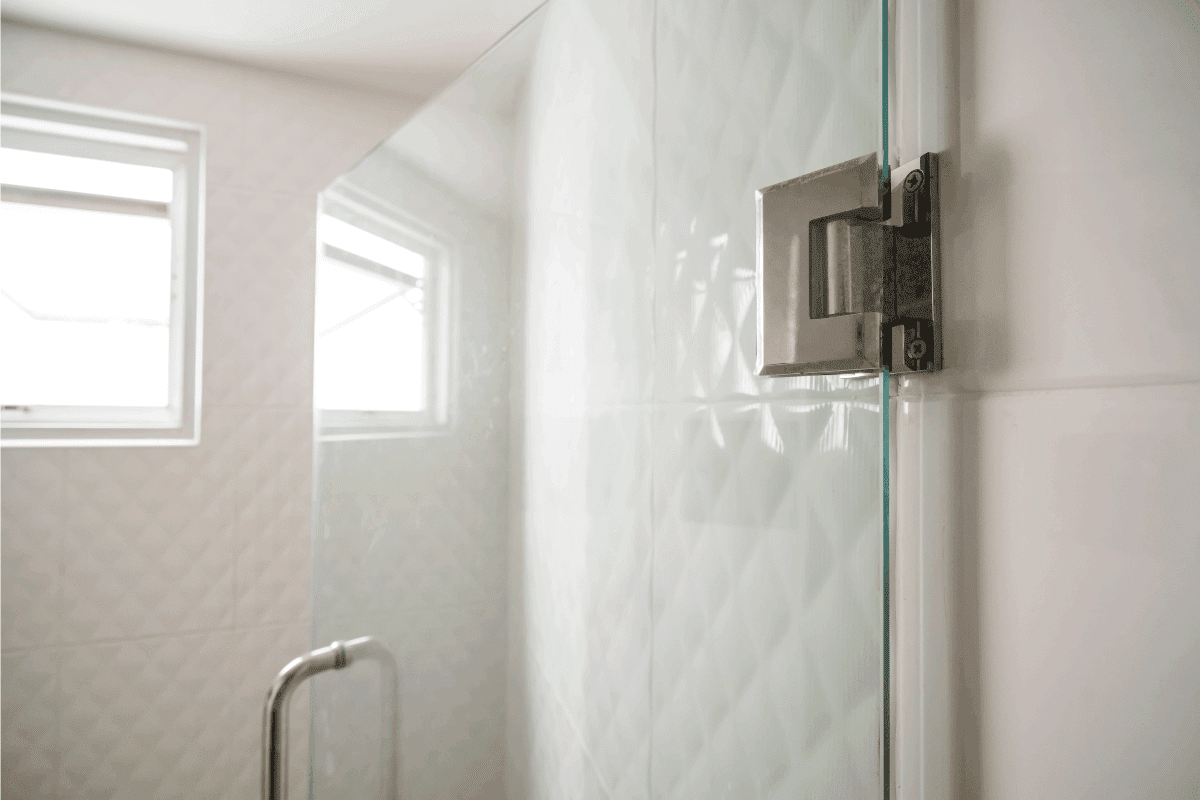 Door hinges on glass door in bathroom for wet zone. Shower Door Leaks At Hinge - What To Do