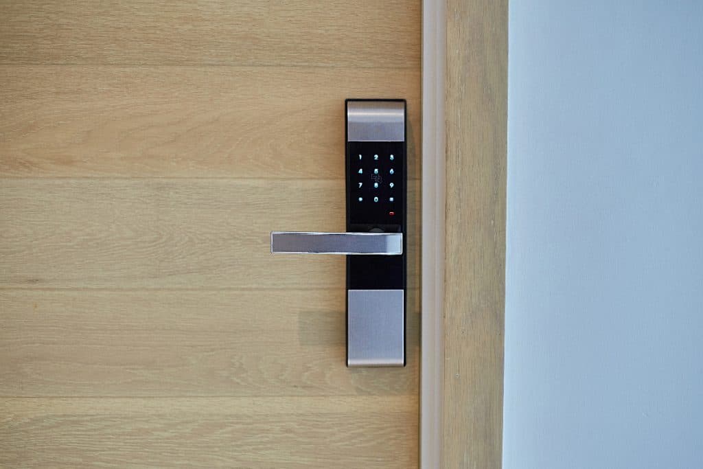 Electronic door handle with key pads numbers